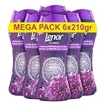 Lenor Perlas de Perfume para la Ropa, 90 Lavados (Pack 6 x 210 gr) Potenciador de Frescor para el Lavado, Aroma Amatista Floral
