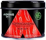 100 Cápsulas Ashwagandha KSM-66  Ecológica 600mg 100% Pura | Máxima Dosis Sin Aditivos para 100 Días | Mejora el estado de ánimo | Vegan | Sin Plástico | Certificación Ecológica