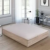 ROYAL SLEEP Canapé Abatible (150x200) de Gran Capacidad, Tapa 3D Transpirable, Color Natural Montaje y Retirada de Usado Incluido 