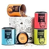 Just Spices Caja de especias favoritos I Sazonadores para todo tipo de recetas I 4 mezclas de especias para cada comida (Sin Caja)