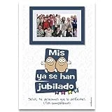 Regalo tarjeta lamina de felicitacion personalizada con foto y texto, Mis huevos ya se han jubilado. Añade la foto y el texto que tu quieras. Tamaño A-4