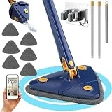 Humpti Mopa para Limpiar Azulejos y Paredes Autoescurrible, Incluye 6 Recambios, Fregona Giratoria 360º Triangular, Mopas de Limpieza Suelos, Mopa Triangular Giratoria, Fregona Microfibra