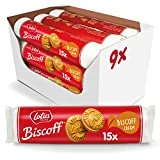 Lotus Biscoff | Galletas Rellenas de Crema Biscoff | Vegana | 15 Galletas por Pack | 9 x 150g (1,35kg)