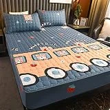JIANINGHOME Protector de colchón acolchado de microfibra suave y transpirable de 48 x 74 cm, falda elástica profunda, protector de colchón Super King, protector de colchón lavable no ruidoso