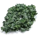 12 Hojas de Parra Artificiales, 28,2 M, Guirnalda de Hiedra Artificial, Hiedra Falsa, Guirnalda de Hojas Verdes, Guirnalda de Plantas Colgantes para Boda, Hogar, Cocina, Jardín, Decoración de Oficina