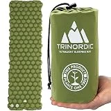 TRINORDIC Colchoneta de camping ultraligera para dormir, plegable, ligera, inflable, para cama individual, portátil, para mochileros, senderismo, viajes