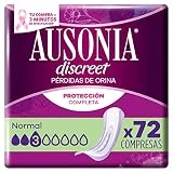 Ausonia Discreet Compresas Incontinencia Mujer, Normal, 72 Unidades, Protección Completa que Apenas Notarás