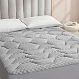 EHEYCIGA Topper para Colchón Viscoelastica 135x190, Sobrecolchon Memory Foam Mattress Topper, Transpirable sobre Colchon con Extra Profundo, Gris
