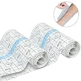 Fousenuk Apositos Adhesivos Impermeables Transparentes, 2 Rollo Segunda piel Aposito 15cm × 2m, Apósito Impermeable, Esparadrapo Resistente al Agua, Parches para Tatuajes, Cinta Adhesiva Médica Herida