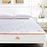 Maxzzz Topper Viscoelastico Gel 90x190x7.5cm Topper con Funda Hipoalergénica Infusión Gel Topper Colchón de Enfriamiento de Alta Densidad Extraíble Diseño Ventilado Antiácaros y Transpirable