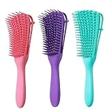 ZHOUHON 3 Piezas Cepillo Desenredante para Cabello, peine antitirones, Cepillo para Cabello Rizado, Desenredante para Cabello Afro, Masaje Cepillo Desenredante para Cabello Mojado, Rizado, Ondulado