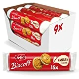 Lotus Biscoff | Galletas Rellenas de Vainilla | Vegana | Sin Aromas Artificiales ni Colorantes | 15 Galletas por Pack | 9 x 150g (1,35kg)
