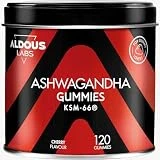 Ashwagandha KSM-66 | 120 Gummies sabor Cereza | Withania Somnífera | Antiestrés, Control Ansiedad, Relajación Natural | Energía y Vitalidad | Para los amantes de las gominolas
