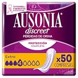 Ausonia Discreet Compresas Incontinencia Mujer, Extra, 50 Unidades, Protección Completa que Apenas Notarás