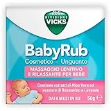Vicks BabyRub Massaggio Lenitivo e Rilassante per Bebè, 50g