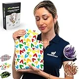 Saco Térmico Semillas con Forma Botella Agua Caliente - Bolsa de Calor para Microondas (30x22 cm) - Cojín de Semillas con Funda Lavable, Tela Algodón 100%, Olor Lavanda