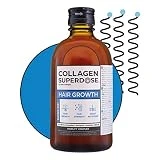 Collagen Superdose Cabello Fuerte by Gold Collagen | Complemento de colágeno marino líquido patentado | Para el cabello de mujeres y hombres | 14 potentes ingredientes | 30 días