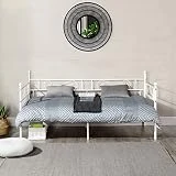 FetiNes Marco de Cama Cama Divan, Estructura de Metal Cama para Colchón de 90 x 190 cm Sofá Diván para Adultos Blanco