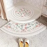 Agua Absorbente Alfombra de Baño (2 Piezas) Cuadrante Alfombrilla de Ducha Curvada and Alfombrilla de Baño de PVC de Lufa A 50cm Round + ARC Floor Mat