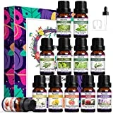 SALKING 12 x 10 ml Aceites Esenciales para Humidificador,100% Puro Aceites Esenciales Aromaterapia-Lavanda,Rosa,Jazmín,Árbol de Té,Romero,Limoncillo,Menta,Eucalipto,Cedro, limón,Pomelo, Fresa