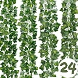DazSpirit Guirnalda Plantas, Hojas de Hiedra Artificial 24 Piezas, 168 Ft Decoración Interior y Exterior, De Jardín, Valla, Hogar, Boda, Escalera